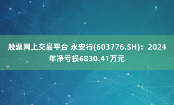 股票网上交易平台 永安行(603776.SH):2024年净亏损6830.41万元
