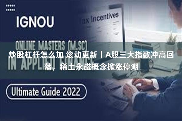 炒股杠杆怎么加 滚动更新丨A股三大指数冲高回落，稀土永磁概念掀涨停潮